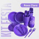 2X Kit Descartáveis Festa Copo Pratinho Garfinho Colorido 50