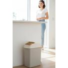 2x Lixeira Cinza 20,5L Retangular Tampa Basculante Moderna