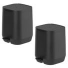 2x Lixeira Cozinha Banheiro 6L Ou Aura Com Pedal Preto