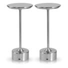 2x Luminária de Mesa Candeeiro Led Prata Sem Fio Tutto Home Recarregável Grande 2x Luminária de Mesa Candeeiro Led Prata Sem Fio Tutto Home Recarregável Grande