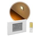 2X Luminária Parede escada balizador Embutir Cx 4x2 Branco +LED G9 ST1314