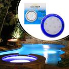 2x Luminária Piscina Azul Led Ø80mm 9w Luz Branco Frio + Fonte St1855