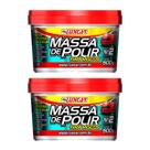 2x Massa De Polir Tira Riscos Recupera Pintura Queimada 500g - Luxcar