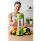 2x Mini Mixer Portátil USB 380ml Verde - Suco e Shake em Seg