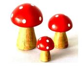 2X Miniatura Trio Familia Cogumelo Decoracao Enfeite De Jard