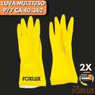 2x Pares de Luva Látex Amarela Foxlux Multiulso P/7 CA 40.342
