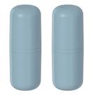 2x Porta Escova de Dente Banheiro OU Bold Azul com Tampa