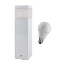 2x Poste Balizador 30cm P/ Jardim Em Alumínio BRANCO + LED 12W branco frio St1301