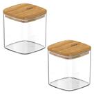 2x Pote Hermetico Cozinha 150ml OU Keep com Tampa de Bambu