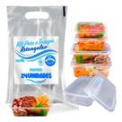 2X Pote Plastico 24Un Retangular Descartável 750Ml Marmita