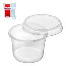 2X Pote Redondo Descartável 350Ml Tampa Microondas Freezer 2