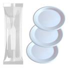 2X Prato Descartável Refeição Isopor 23Cm Churrasco Talher 5