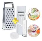 2X Ralador Inox Fatiador Legumes Descascador Kit 3 Peças