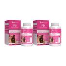 2x Relive Hair Vitamina A D E C Ácido Fólico Biotina Cobre Cromo Ferro Selênio Zinco 60 Caps