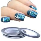 2x rolo Fita Decoração de unha fitilho adesivo manicure 1mm