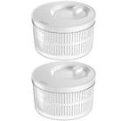 2x Secadores Salada Verduras Clear Fresh Transparente - Ou