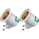 2x Soquete Lâmpada Com Adaptador Botão Liga/desliga E27 Bivolt 110v/220v Premium - Envio Rápido
