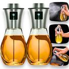 2X Spray Pulverizador Vidro Inox Borrifador Azeite De Cozinha Galheteiro Vinagre