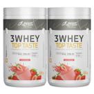 2x Whey 3W Top Taste Body Action Morango 900g -