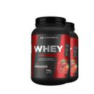 2x WHEY PROTEIN DE MORANGO 900G HF SUPLEMENTS