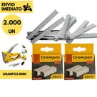 3.000 Un Grampo Reforçado 8 MM Para Grampeador Tapeceiro Estofado Madeira Galvanizado Profissional 3.000 Un Grampo Reforçado 8 MM Para Grampeador Tapeceiro Estofado Madeira Galvanizado Profissional