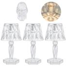 3 Abajur Cristal Led Sem Fio Para Mesa Moderna