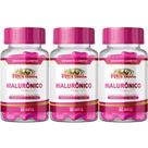 3 Ácido Hialurônico + Peptídeos Colágeno + Biotina + Vit A C E 60 Cápsulas 500mg