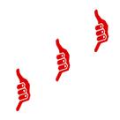 3 Adesivo Hang Loose 10 cm x 5 cm - Vermelho