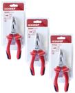 3 Alicates Telefone Bico Curvo 165mm Gedore Red