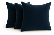 3 Almofadas Cheia Veludo Suede Sofa 45x45 Azul Escuro