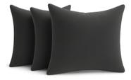 3 Almofadas Cheia Veludo Suede Sofa 45x45 Cinza Escuro
