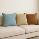 3 Almofadas Cheias em Linho Premium Luxo Sofa Decorativa 45x45 Cinza