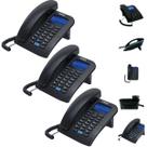 3 Aparelho Telefone Fixo com Fio Intelbras TC 60 ID Viva Voz Identificador de Chamadas Original