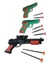 3 Arminhas De Brinquedo Pistolas De Dardos Soft Gun Kid Preto