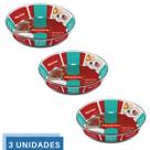 3 Assadeiras Redonda Vidro 2,4L Assados Doces Tortas Marinex