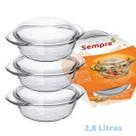 3 Assadeiras Vidro Terrina 2,8L Base 1,9L Tampa 0,9L Nadir 3 Assadeiras Vidro Terrina 2,8L Base 1,9L Tampa 0,9L Nadir