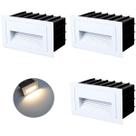 3 Balizador Externo Para Embutir Muro Parede Led 3000K Branco Zan42 3 Balizador Externo Para Embutir Muro Parede Led 3000K Branco Zan42