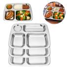 3 Bandejas Inox Servir Refeição 4 Divisórias Restaurante 29cm