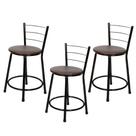 3 Banquetas Baixa para Cozinha Epoxi Preta 3 Banquetas Baixa para Cozinha Epoxi Preta