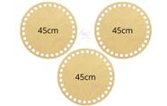 3 Bases Cesto Mdf Crochê/fio De Malha Redonda 45cm Diâmetro 3 Bases Cesto Mdf Crochê/fio De Malha Redonda 45cm Diâmetro
