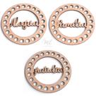 3 Bases MDF Redonda crochê Família/Alegria/Gratidão - 10cm de Diâmetro