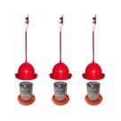 3 Bebedouros Pendulares + 3 Comedouros Galvanizado 5kg Aves