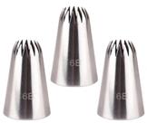 3 Bicos de Confeitar 6b Pitanga aberta grande inox kit 3un