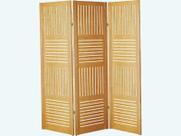 3 Biombo Folha Horizontal Vertical Ripado Divisor Madeira Mdf Cru Painel Divisória Separador De Ambiente