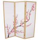 3 Biombo Oriental Japonês Sakura Sanfonado Com Dobradiças Folha Painel Mdf Divisor Divisória Separador De Ambiente