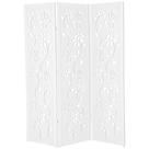 3 Biombo Pintado Sanfonado Com Dobradiças Folha Painel Mdf Divisor Divisória Separador De Ambiente Branco Ou Preto Vários Modelos