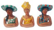 3 Bonecas De Barro Baiana Namoradeira 10 Cm - Decoração