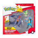 3 Bonecos Garchomp, Sprigatito e Lucario - Pokémon