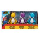 3 Bonecos Yoshi de 11cm de 3 Cores - Super Mario