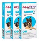3 Bravecto Cães Transdermal Antipulgas Carrapato 20 Á 40kg